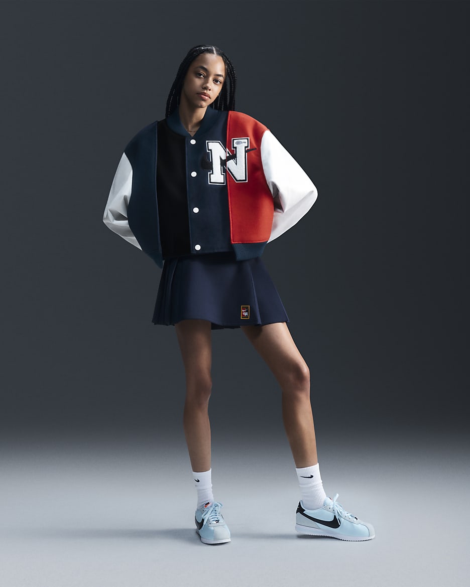 Nike Women by YOON Women s Oversized Varsity Jacket